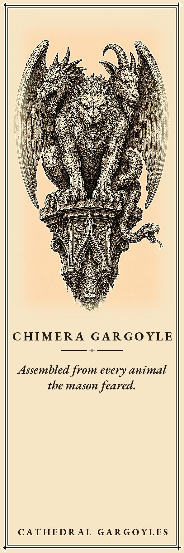 Cathedral Gargoyles – The Guardians, Printable Bookmarks | Dark Academia Gothic | Occult Stationery | Book Lover Gift