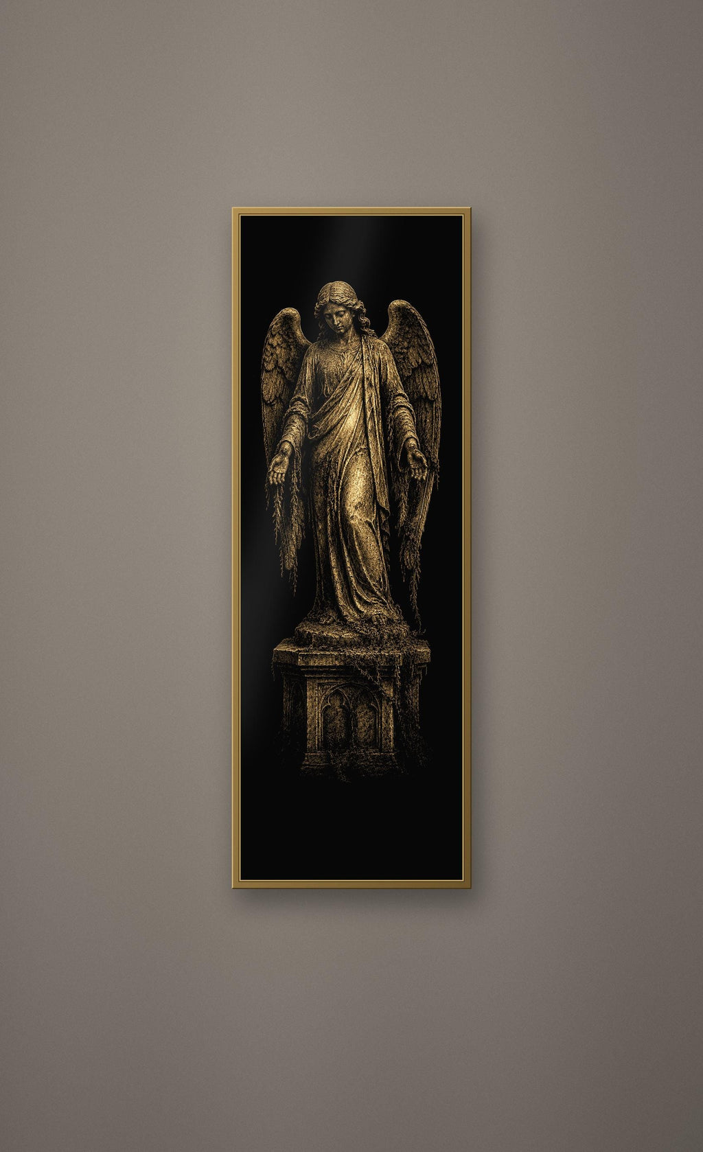 Submerged Chapel, Dark Academia Gothic Angel Prints | Antique Gold Altar Wall Art | Digital Download