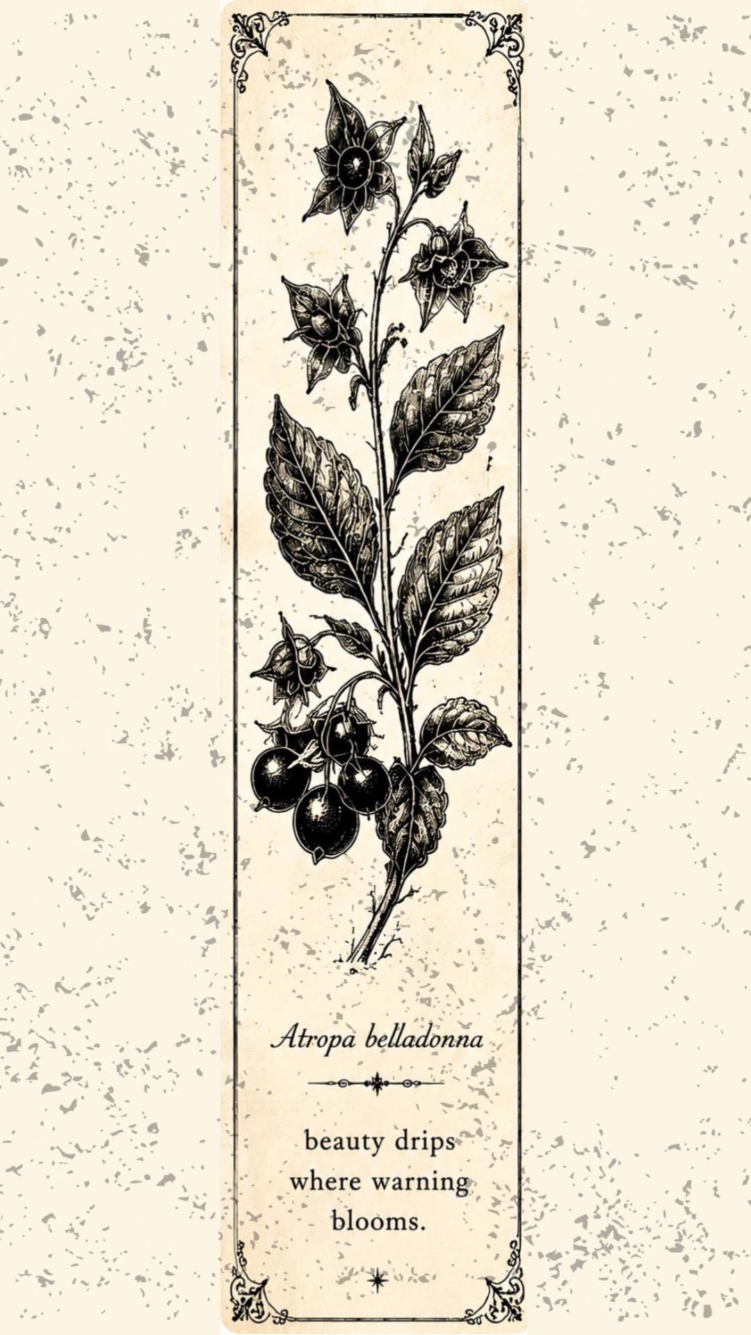 Poison Garden Phone Wallpaper | Toxic Botanical Witchy Aesthetic | Dark Academia Lock Screen | Herbalism Gift Digital Download