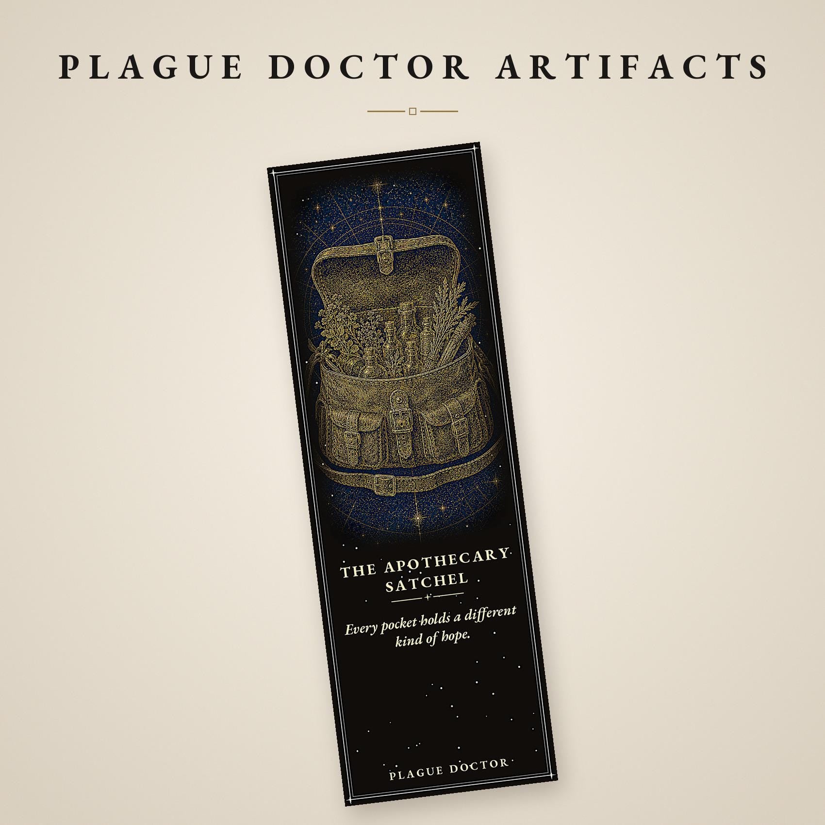 Plague Doctor Artifacts Printable Bookmarks | Dark Academia Gothic | Beaked Mask Design | Occult Stationery | Digital Download