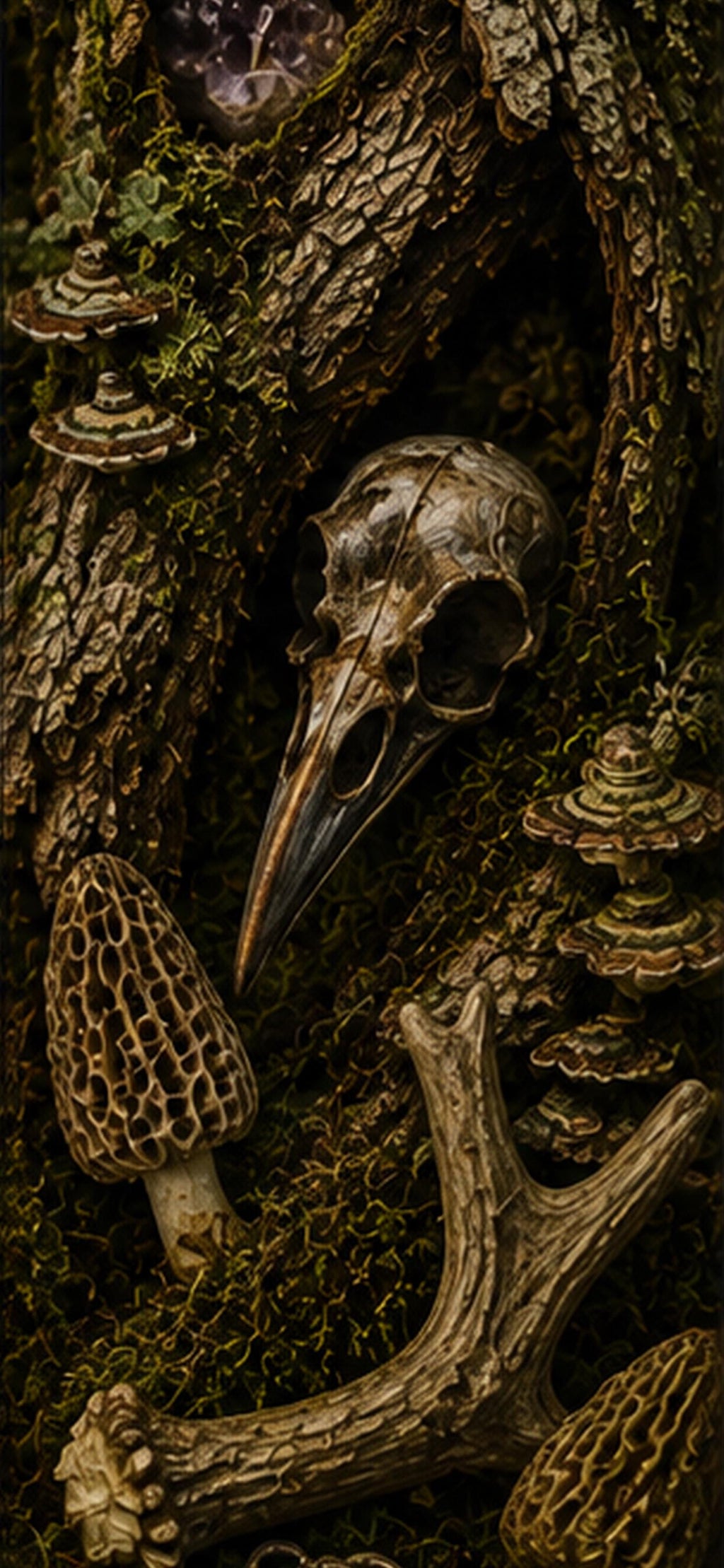 Goblincore Phone Wallpaper Bundle | Cabinet of Curiosities, Bones, Feathers (Digital Download)