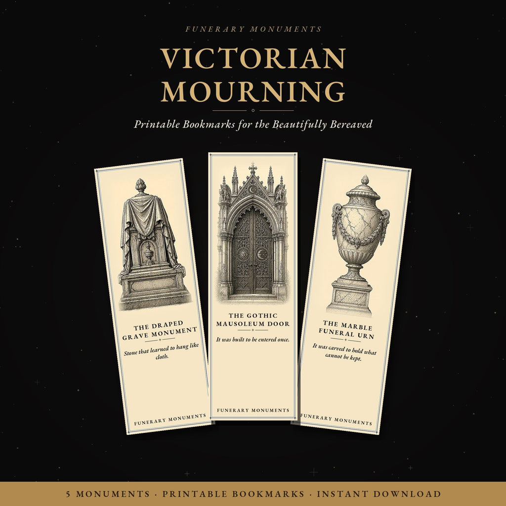 Funerary Monuments Victorian Mourning Bookmark | Dark Academia Cemetery Bookmark | Standard or Magnetic Page Marker