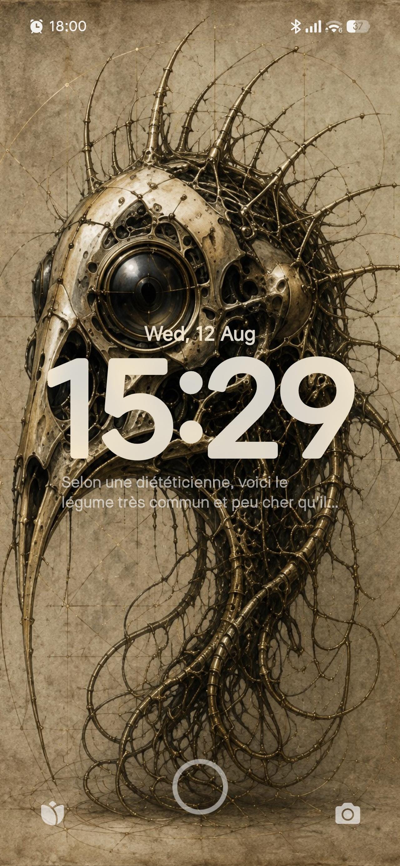 Ravens & Bird Skulls Biomechanical Phone Wallpaper | Lock Screen Art | Dark Academia | Steampunk Anatomical Design | Digital Download