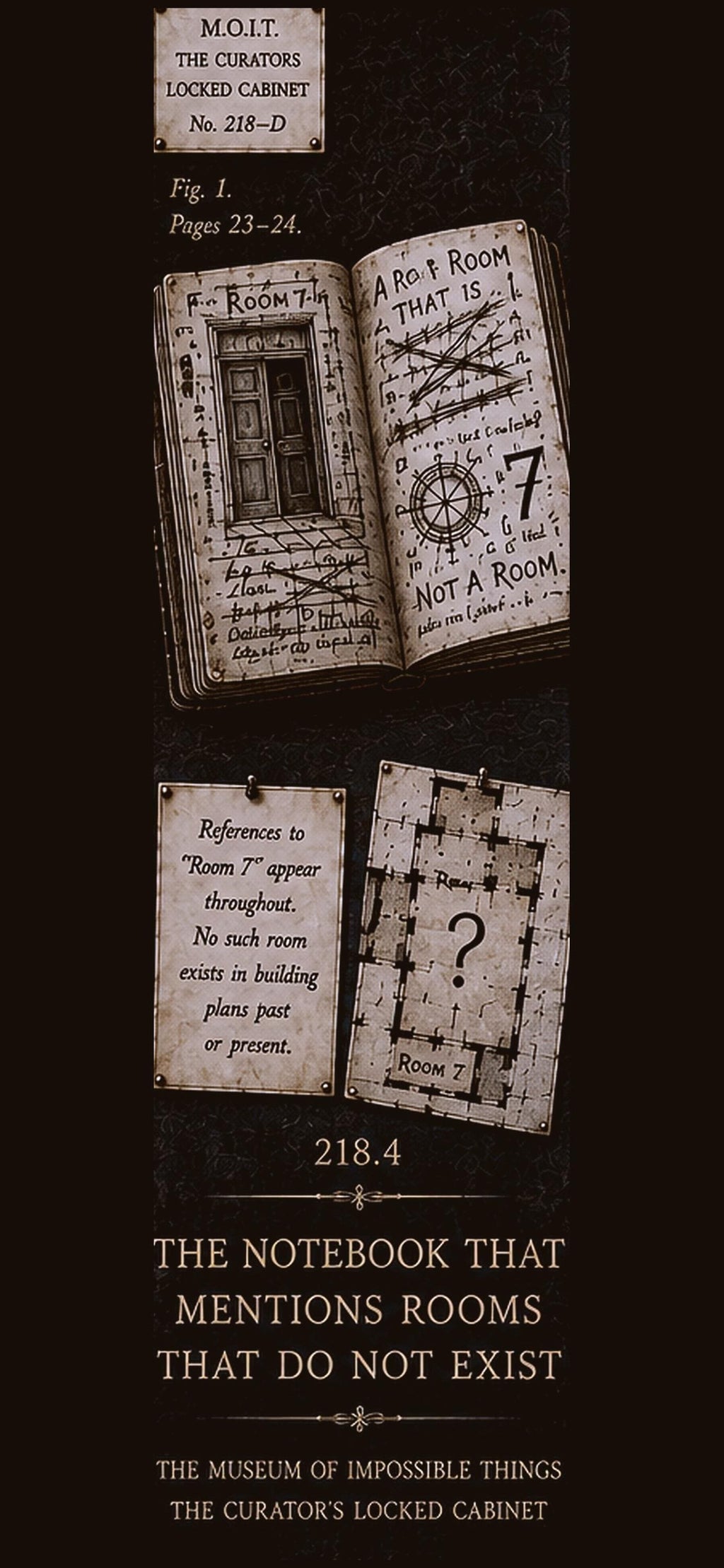 Curator's Locked Cabinet Phone Wallpaper | Dark Academia Lock Screen, Mystery Specimens Bundle