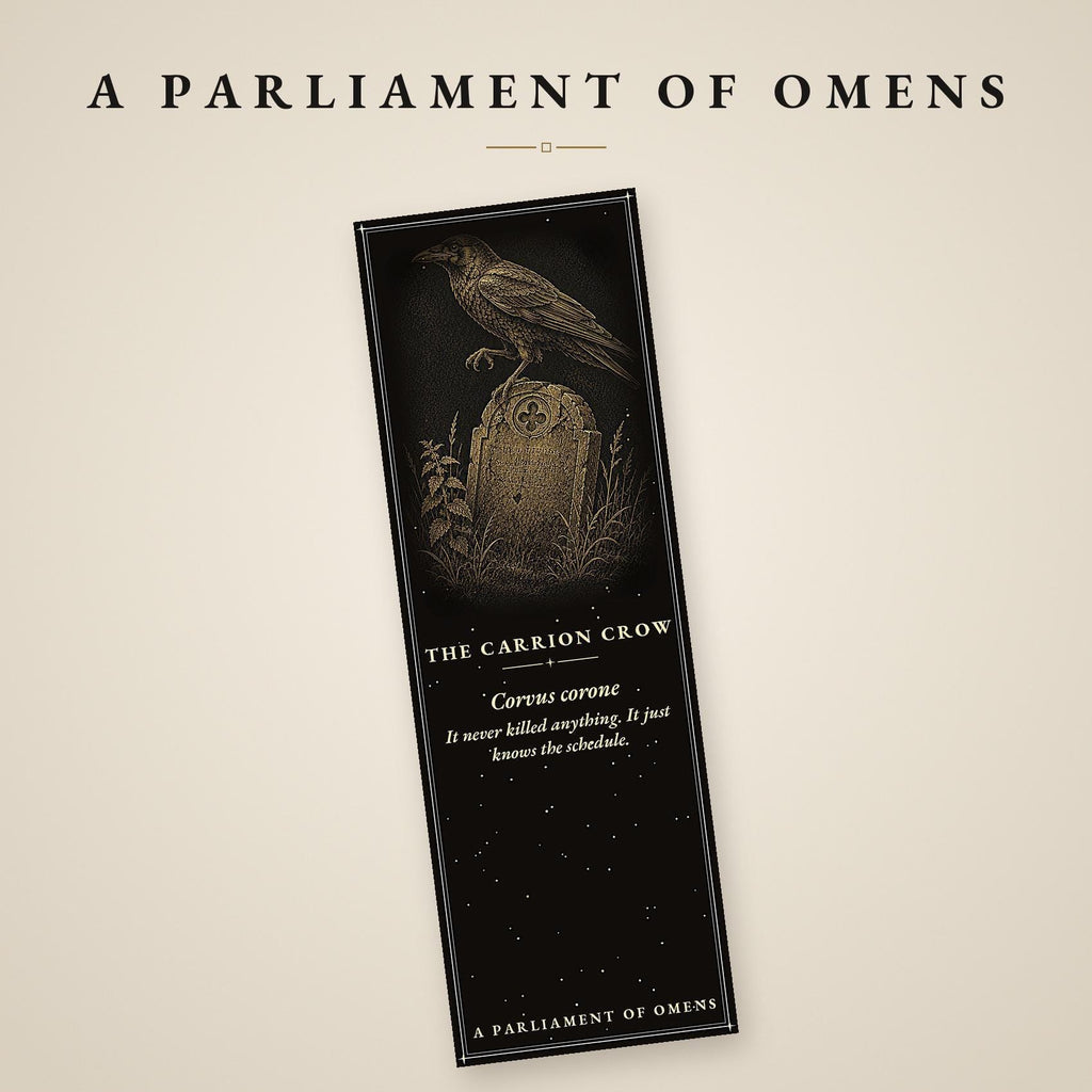 A Parliament of Omens Bookmark, Dark Academia Raven | Gold Detail | Magnetic Page Marker, Witchy Book Lover