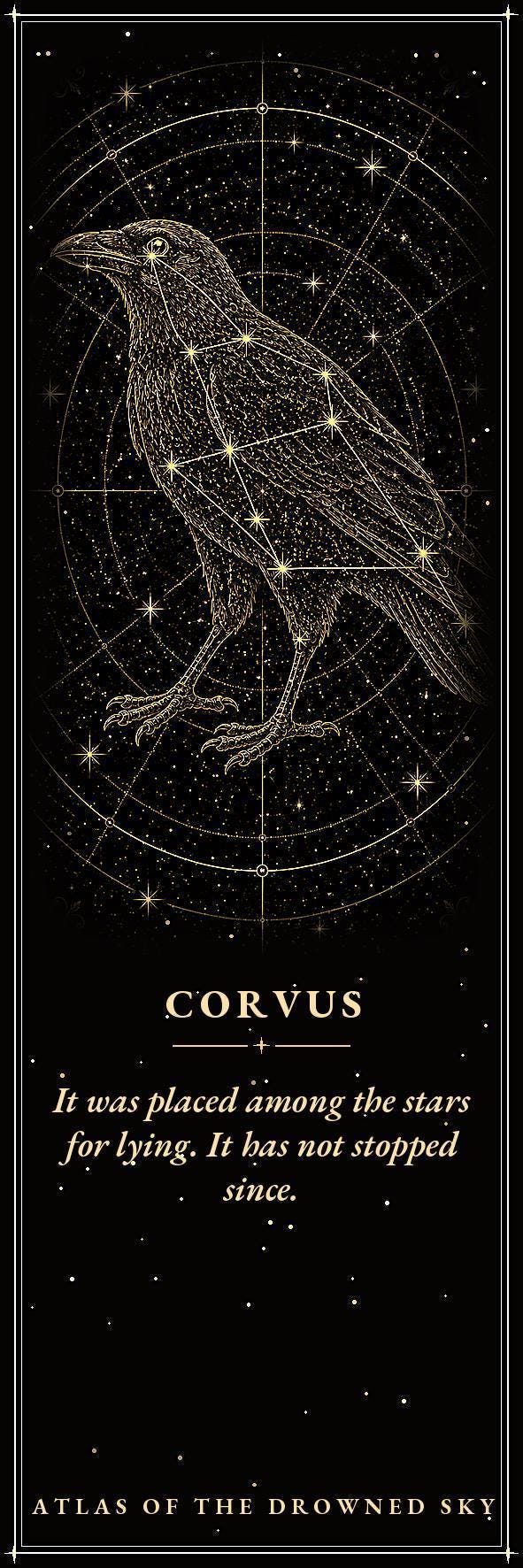 Atlas of the Drowned Sky Bookmark, Dark Academia | Gold Constellation Art | Celestial Page Marker, Handmade