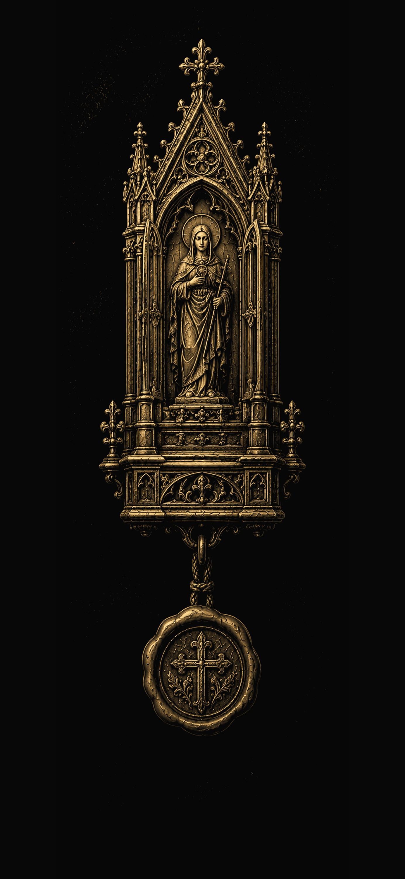 Dark Academia Phone Wallpaper Bundle | Gothic Relics Lock Screen (Digital Download)