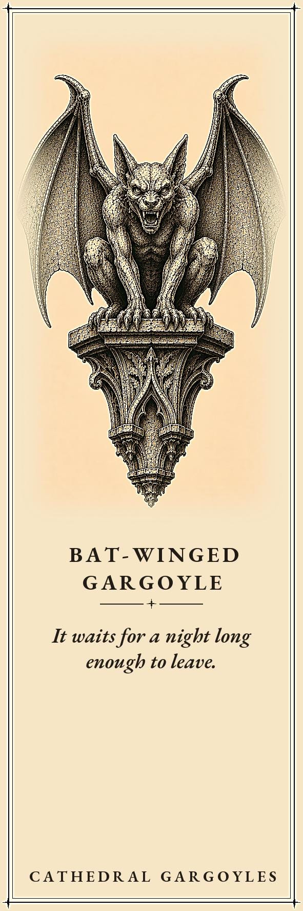 Cathedral Gargoyles The Watchers Bookmark | Dark Academia Gargoyle Bookmark | Standard or Magnetic Page Marker