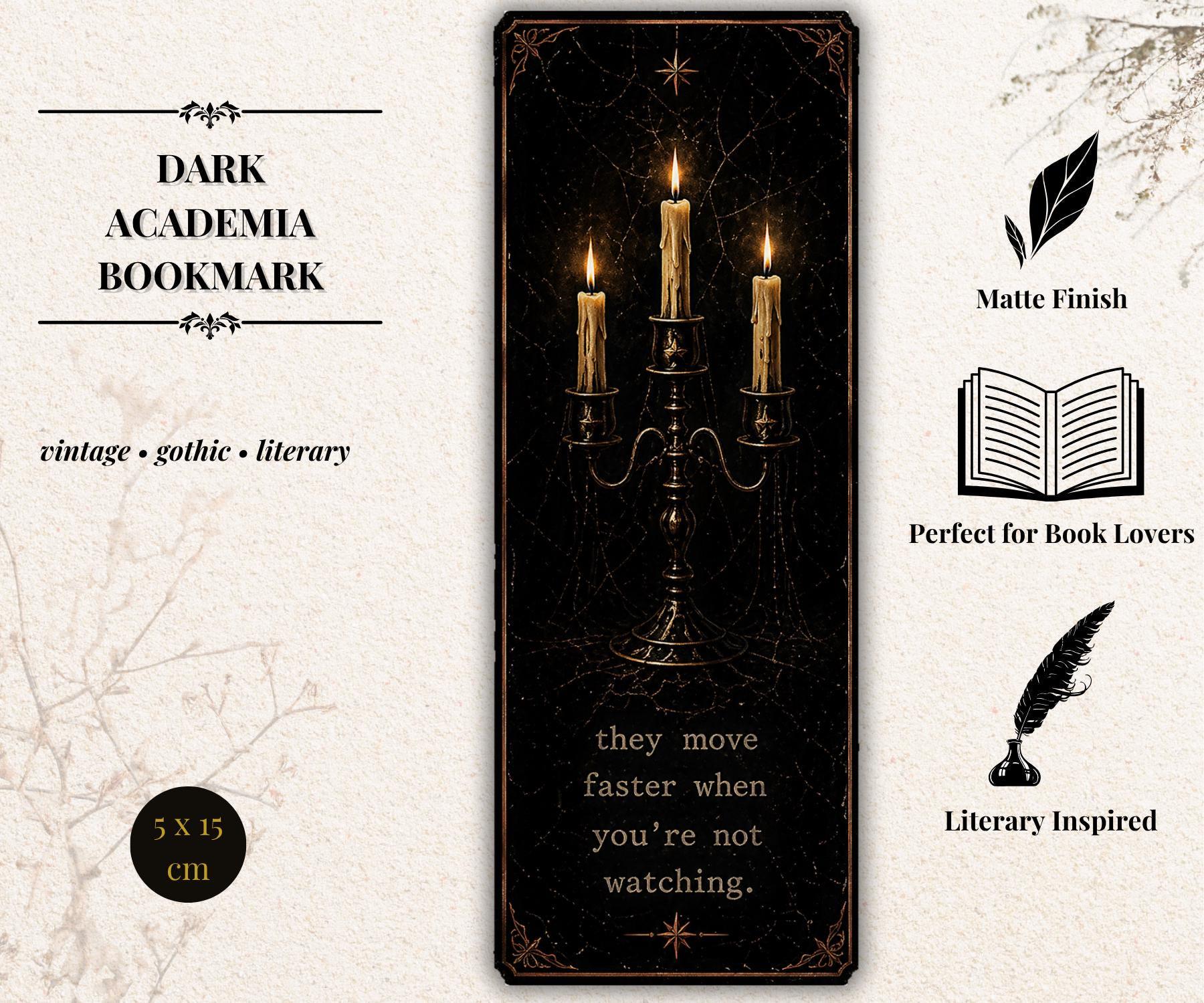 Gothic Academia Bookmark | Beetle Moon Skull, Black Gold Occult Symbolism, Dark Reader Gift