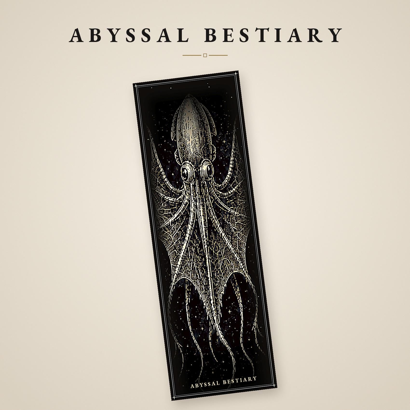 Abyssal Bestiary Bookmarks, Deep Sea Creatures | Gothic Printable Page Markers | Instant Digital Download | Ocean Aesthetic