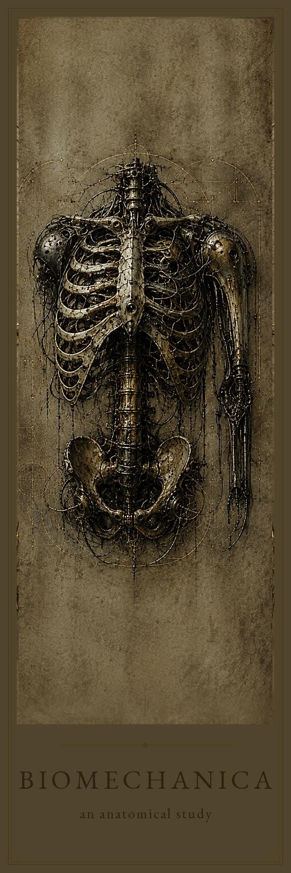 Bones & Anatomy Biomechanical Bookmark | Dark Surreal Specimens | Gothic Page Marker | Book Lover Gift