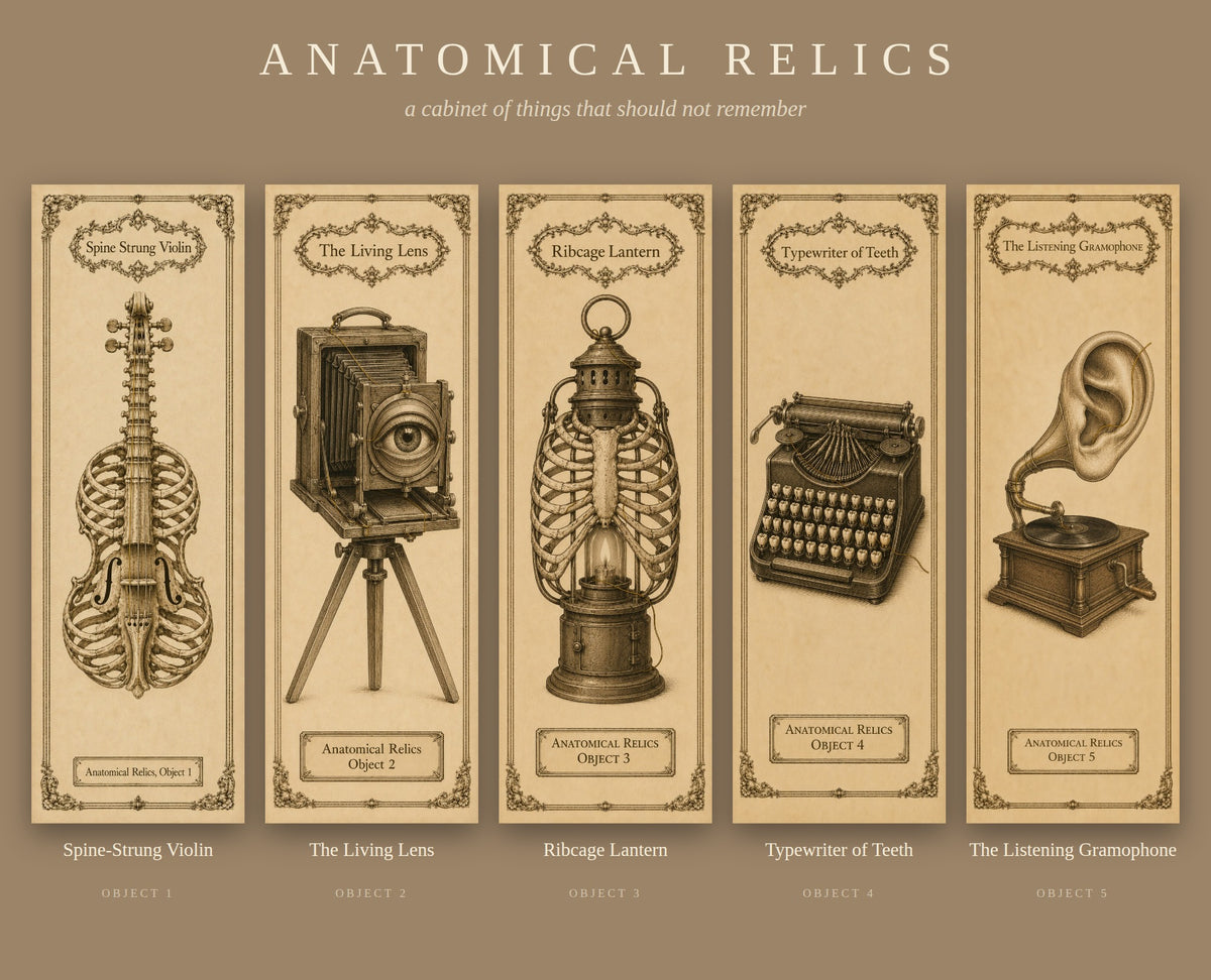 Anatomical Relics Printable Bookmark Set | Gothic Anatomy Memento Mori Specimen | Instant Digital Download | Book Lover Gift