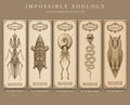 Impossible Zoology Printable Bookmark Set | Gothic Creature Specimen | Instant Digital Download | Book Lover Gift