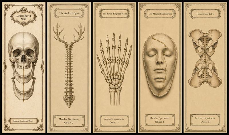 Macabre Specimens Printable Bookmark Set | Gothic Memento Mori Specimen | Instant Digital Download | Book Lover Gift