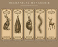 Mechanical Menagerie Printable Bookmark Set | Steampunk Clockwork Specimen | Instant Digital Download | Book Lover Gift