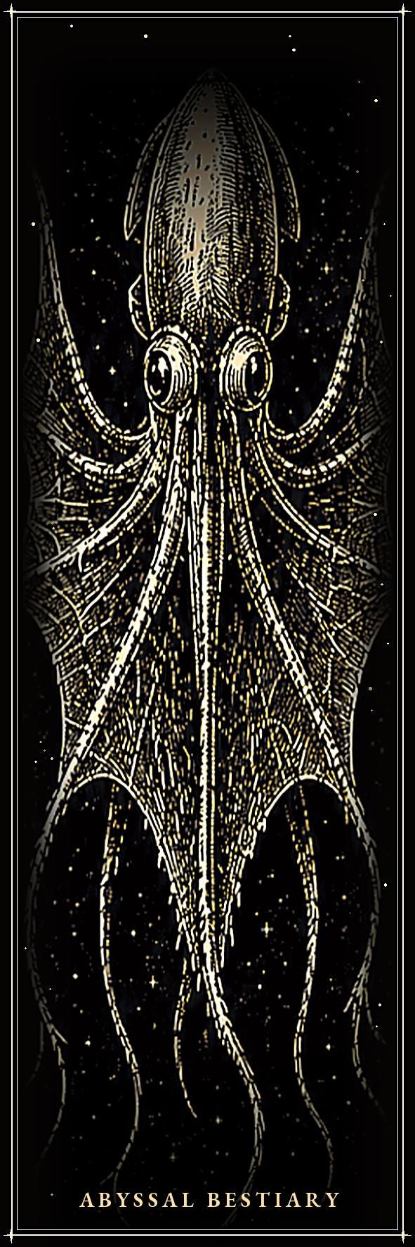 Abyssal Bestiary Bookmarks, Deep Sea Creatures | Gothic Printable Page Markers | Instant Digital Download | Ocean Aesthetic