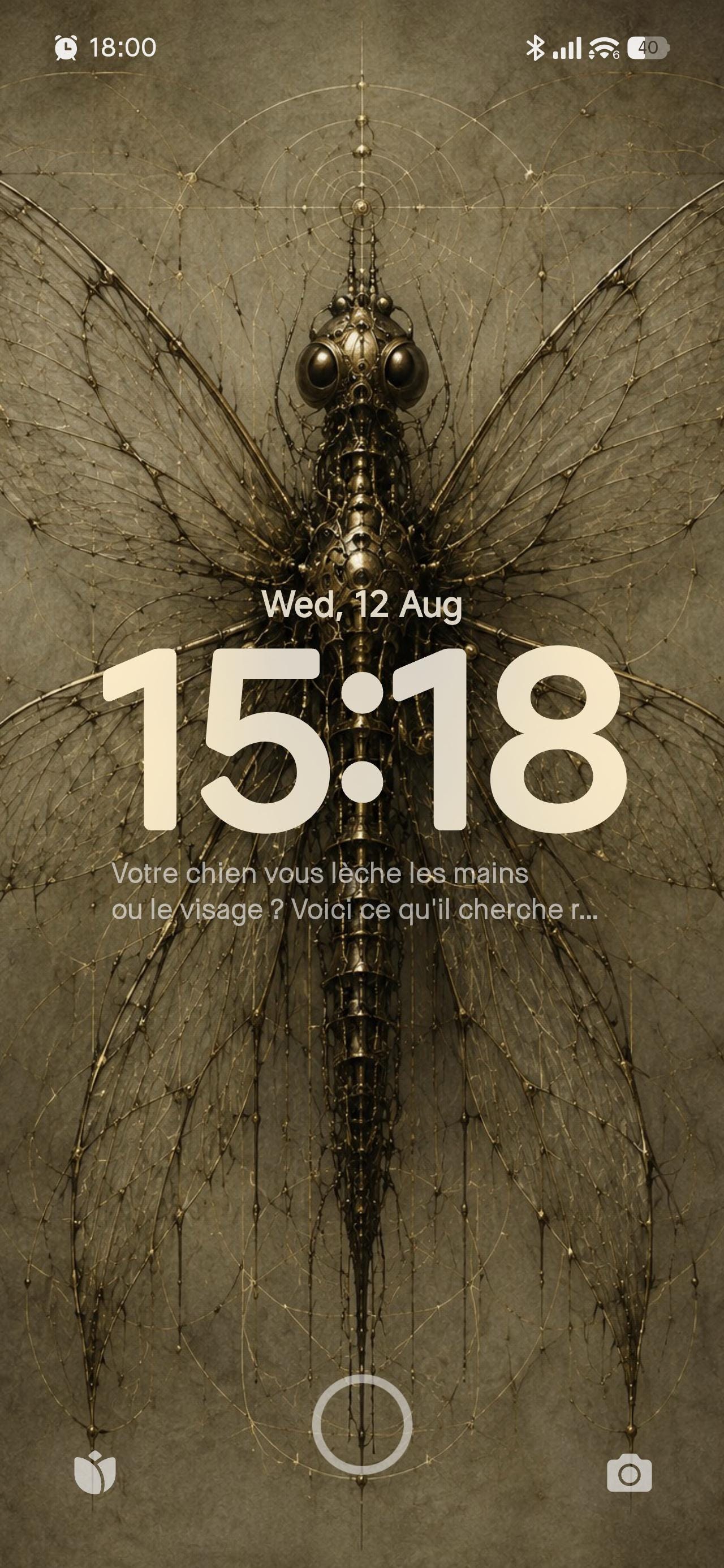 Dragonfly - Biomechanical Phone Wallpaper | Dark Academia Lock Screen | Gothic Sci-Fi Digital Art Download