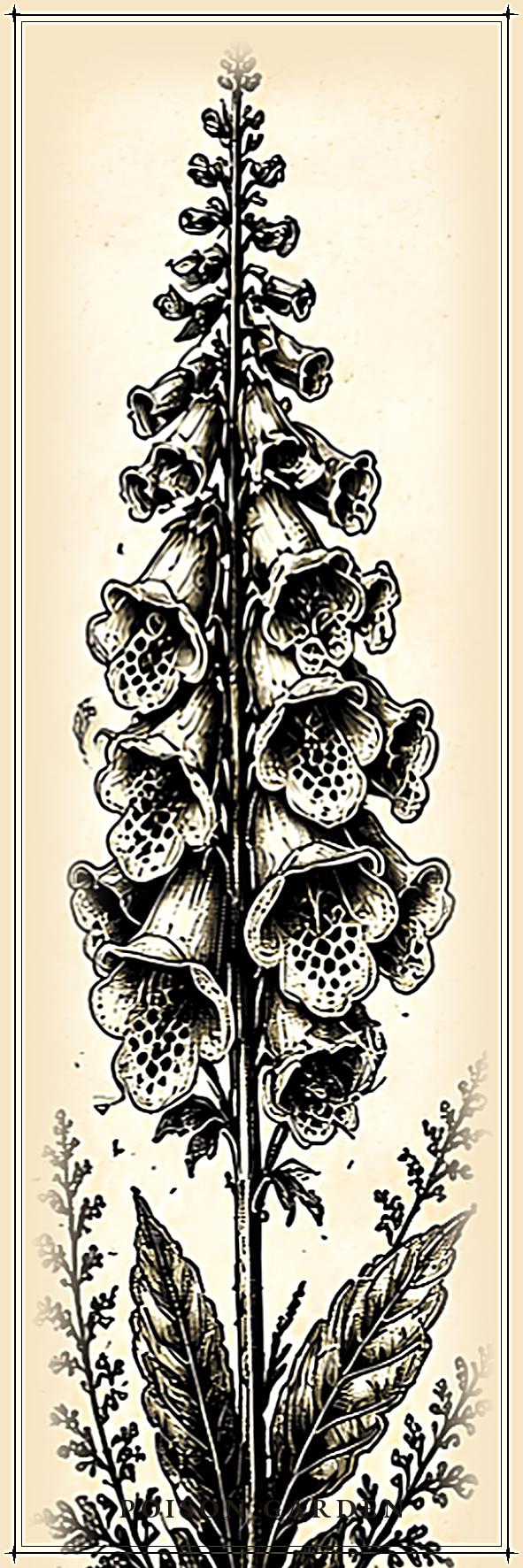 The Poison Garden Botanical Bookmark | Dark Academia Witchy | Printable Digital Download | Gothic Plant Illustration | Book Lover Gift