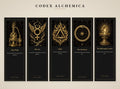 Codex Alchemica Bookmark | Dark Academia Occult Alchemy, Gold Linework | Magnetic Page Marker, Alchemist Workbench