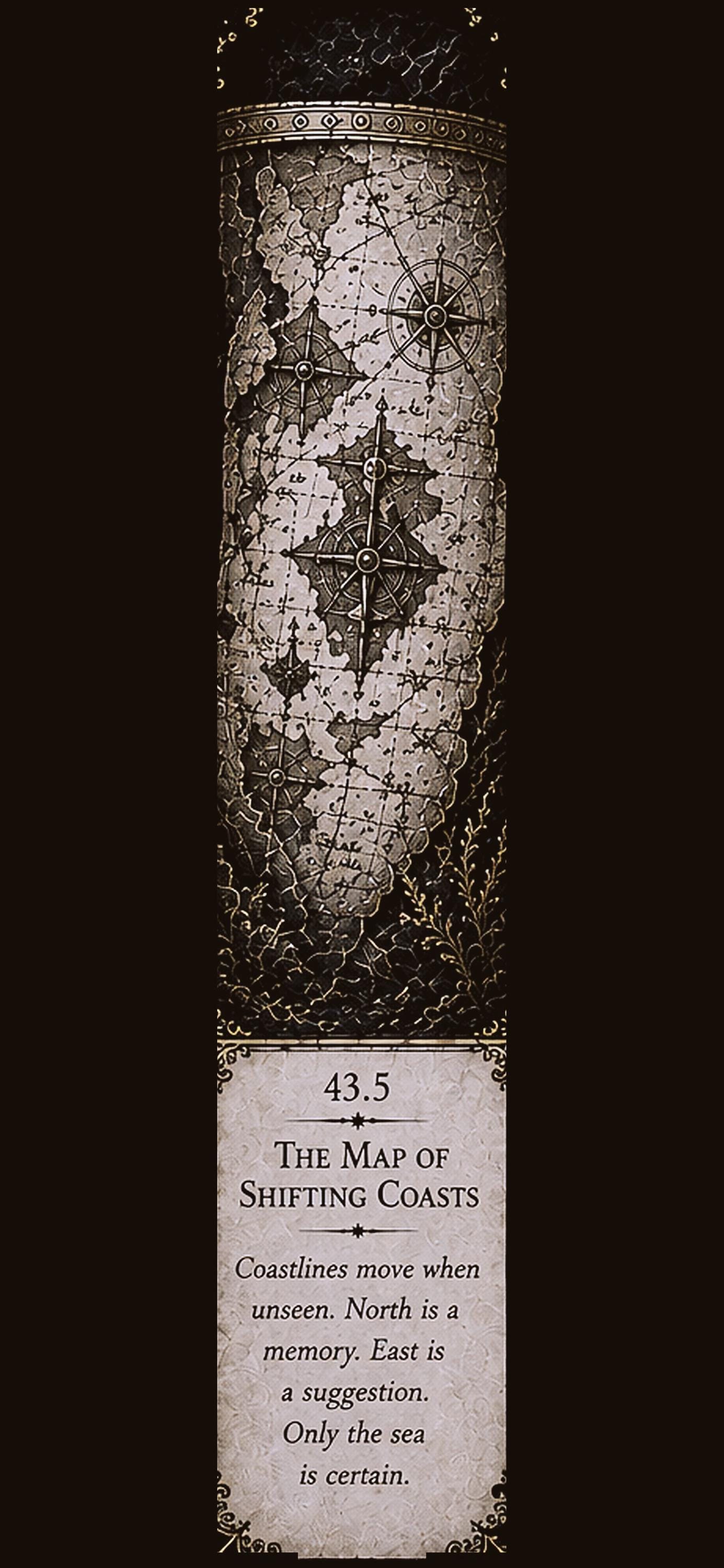 Recovered from Impossible Seas, Phone Wallpaper Bundle | Dark Academia Lock Screen | Nautical Gold on Black | Five Design Set
