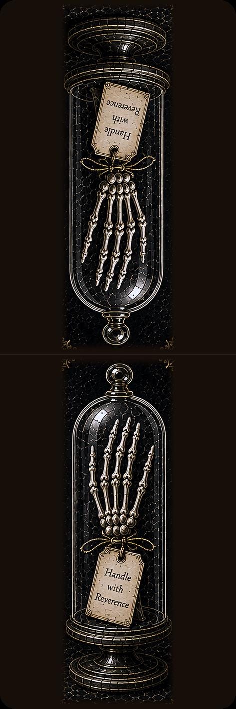 The Bone Custodian Bookmark | Dark Academia Set of 5 | Standard or Magnetic | Gothic Cabinet of Curiosities