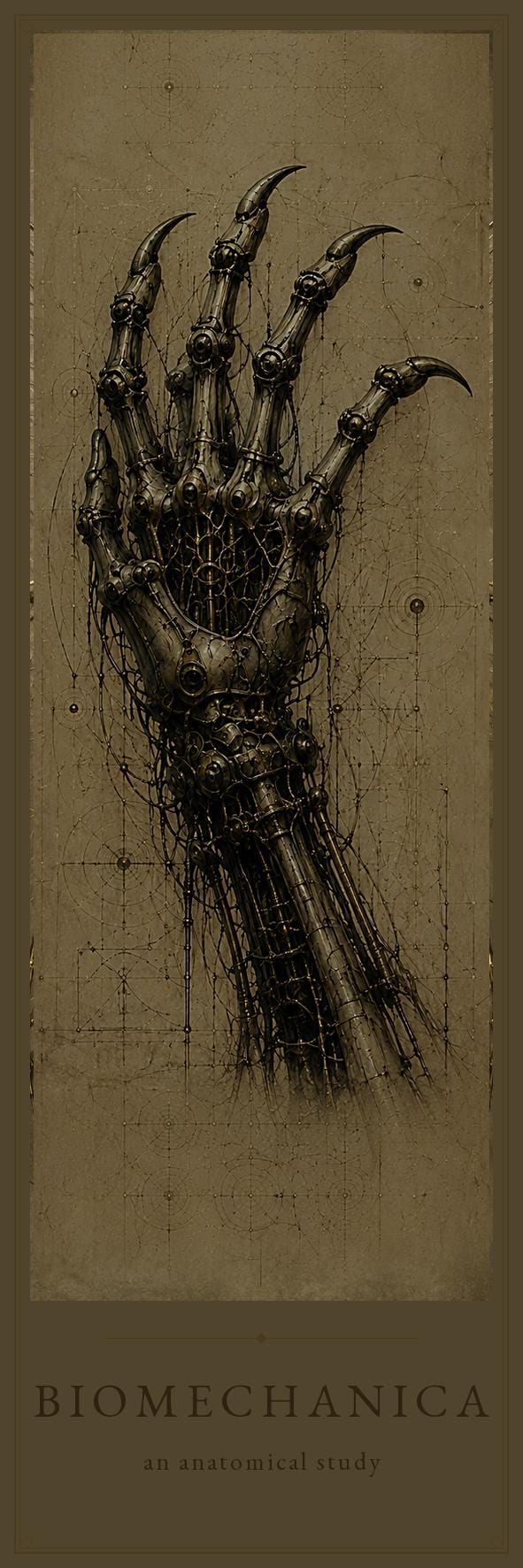 Bones & Anatomy Biomechanical Bookmark | Dark Surreal Specimens | Gothic Page Marker | Book Lover Gift