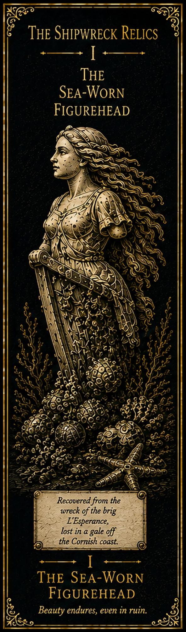 Shipwreck Relics Printable Bookmarks | Dark Academia Cabinet of Curiosities | Nautical Antique Gold Gothic | Book Lover Gift Set