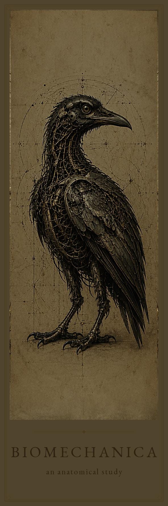 Ravens & Bird Skulls Biomechanical Bookmark | Dark Academia Gothic | Magnetic Page Marker | Anatomical Art for Book Lovers