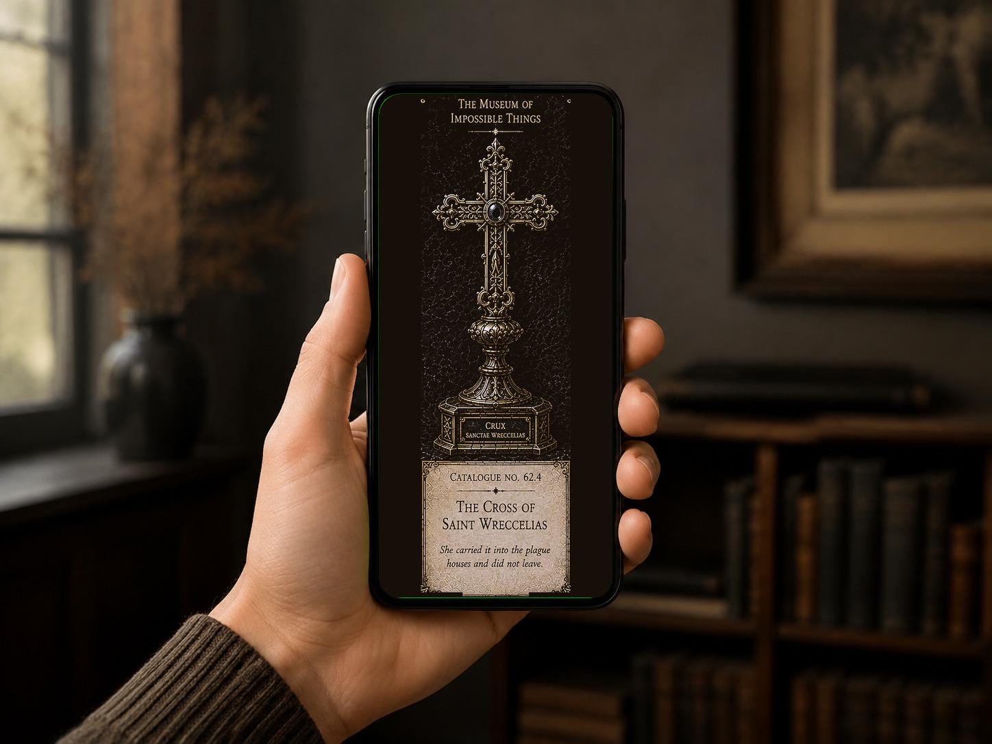 Relics Of The Saints, Dark Academia Lock Screen | Gothic Black Gold Wallpaper | iPhone & Android Digital Download | Five Design Bundle