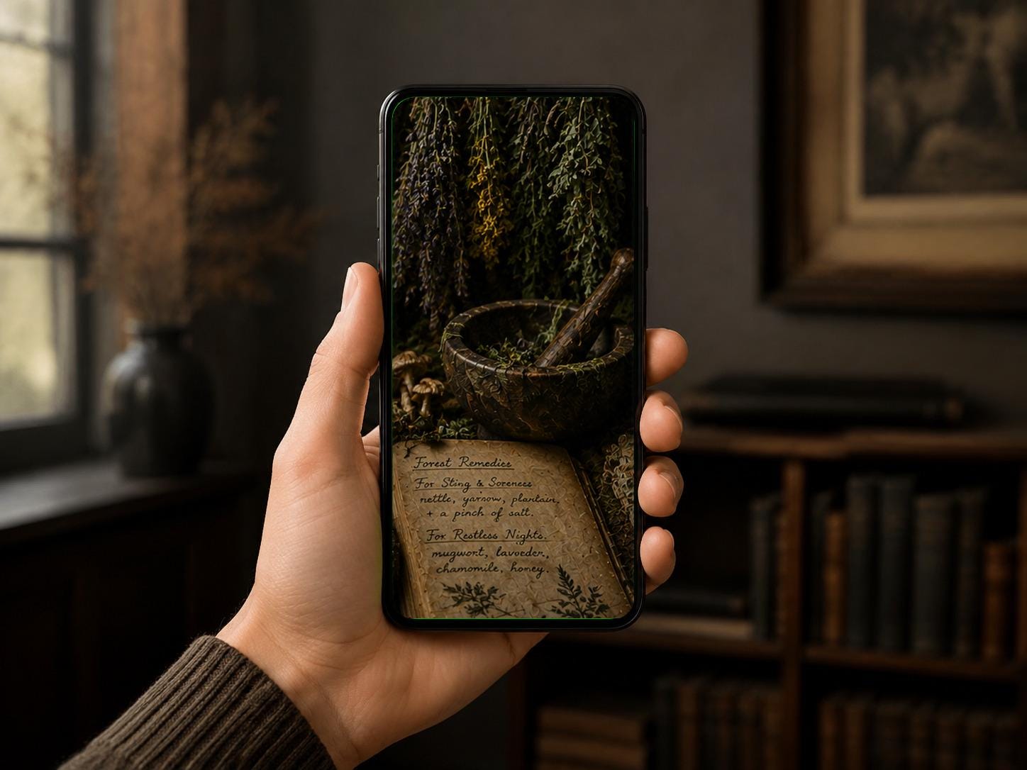 Apothecary & Alchemy Phone Wallpaper | Goblincore Woodland Mushroom Lock Screen, Forest Witch Digital Download Bundle
