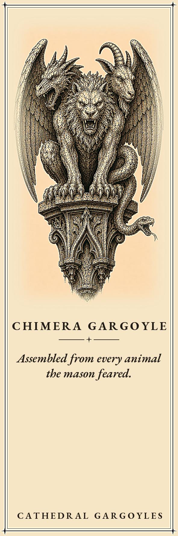 Cathedral Gargoyles The Watchers Bookmark | Dark Academia Gargoyle Bookmark | Standard or Magnetic Page Marker