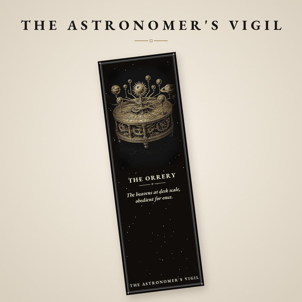 The Astronomer's Vigil Printable Bookmarks | Dark Academia Celestial Art | Gold On Black | Literary Gift | Digital Download