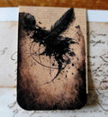 Ink Feather Magnetic Bookmark, Dark Academia Gothic | Expressive Black Ink Illustration | Double-Sided Page Marker | Literary Gift