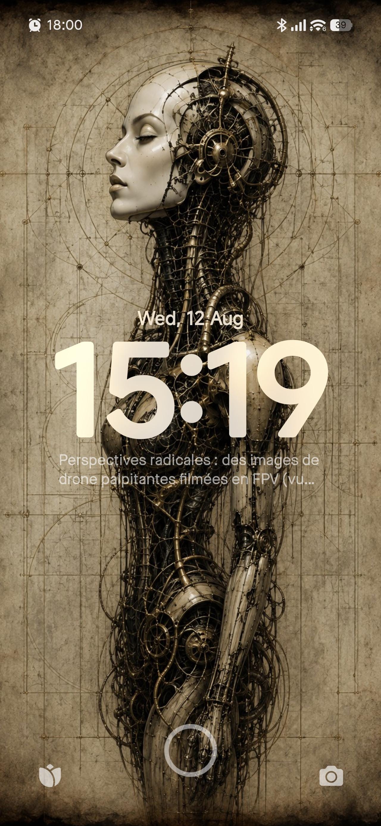 Cyborg Woman Full Profile | Biomechanical Dark Academia Wallpaper, Gothic Surreal Phone Art, Instant Digital Download
