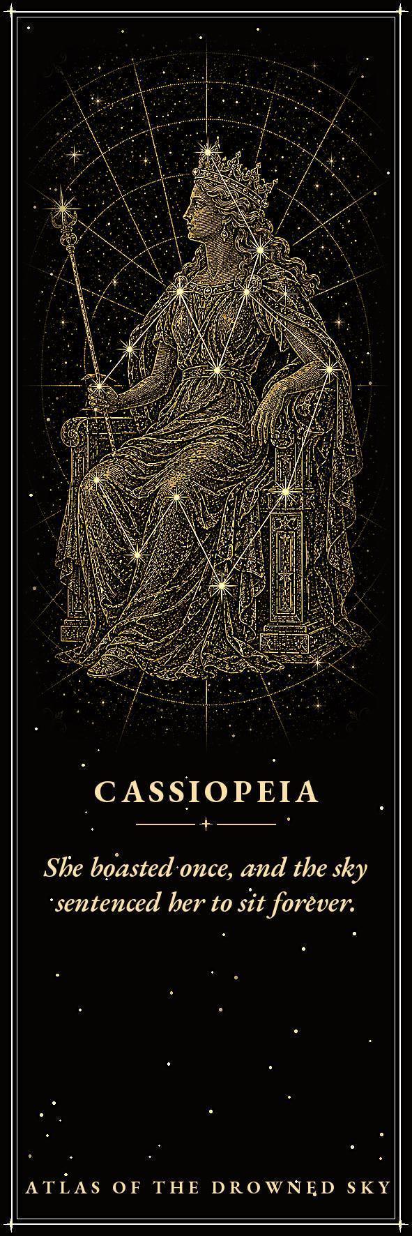 Atlas of the Drowned Sky Bookmark, Dark Academia | Gold Constellation Art | Celestial Page Marker, Handmade