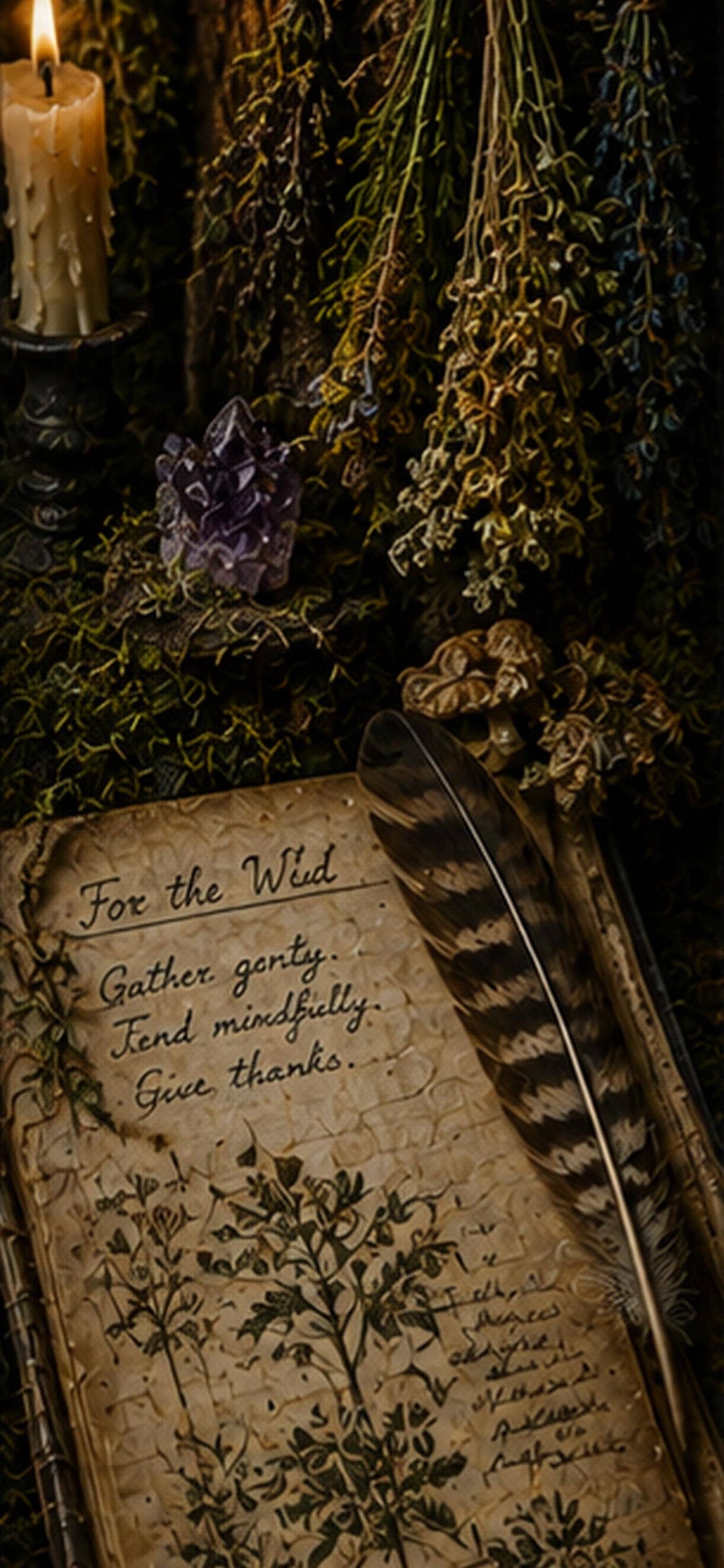 Apothecary & Alchemy Phone Wallpaper | Goblincore Woodland Mushroom Lock Screen, Forest Witch Digital Download Bundle
