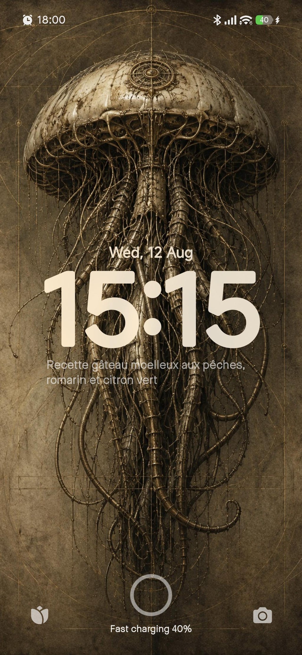 Jellyfish Biomechanical Phone Wallpaper | Dark Academia Lock Screen | Steampunk Specimen Collection | Gothic Sci-Fi Digital Download