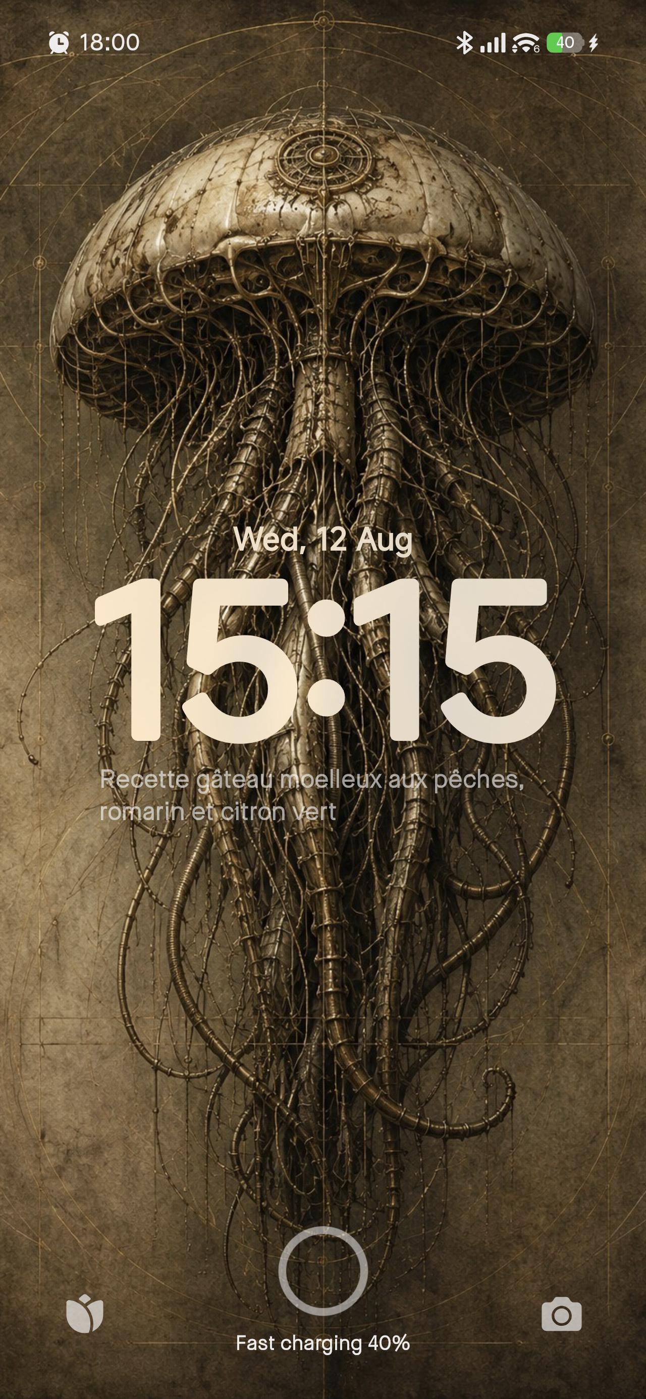 Jellyfish Biomechanical Phone Wallpaper | Dark Academia Lock Screen | Steampunk Specimen Collection | Gothic Sci-Fi Digital Download
