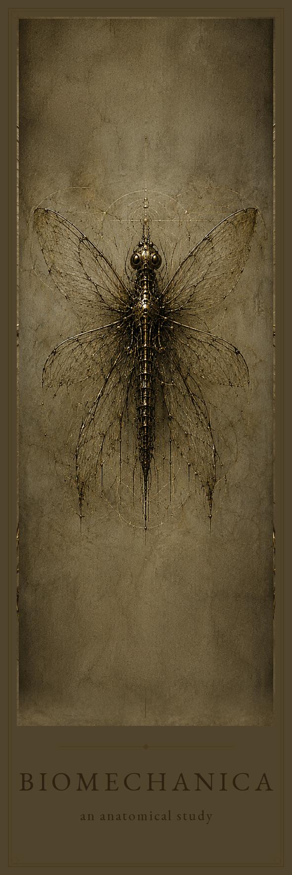 Insects & Wings Biomechanical Bookmark | Dark Academia Anatomy | Magnetic Page Marker | Gothic Sci-Fi | Book Lover Gift