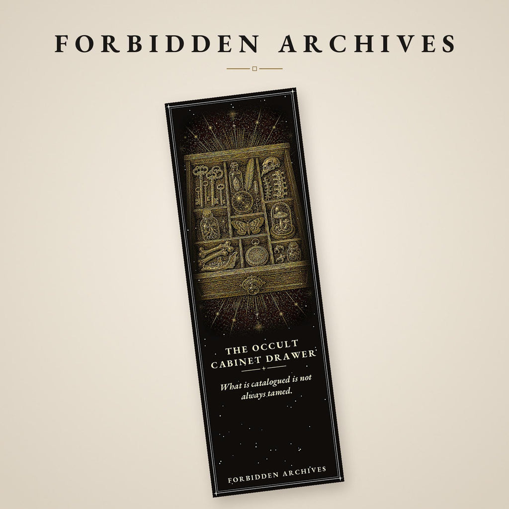 Forbidden Archives Printable Bookmarks, Dark Academia Gothic | Occult Library Designs | Instant Digital Download | Scholars Skull