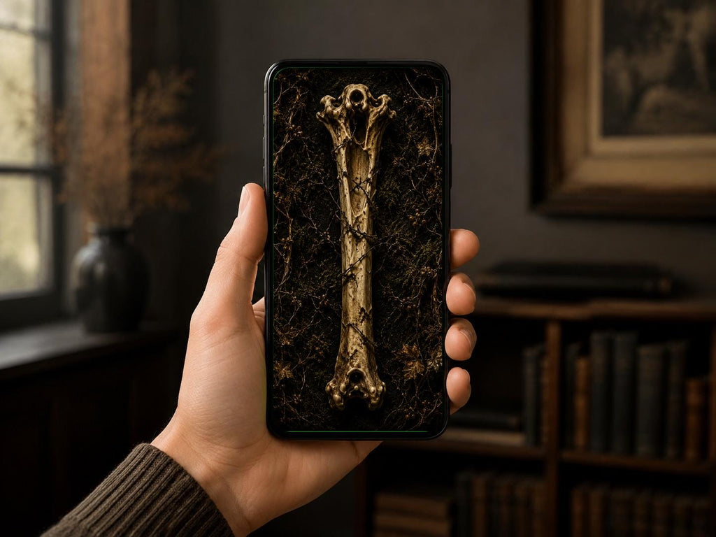The Carrion Garden Phone Wallpaper, Dark Goblincore Lock Screen | Skull Moth Art | Beautiful Decay Digital Download Set