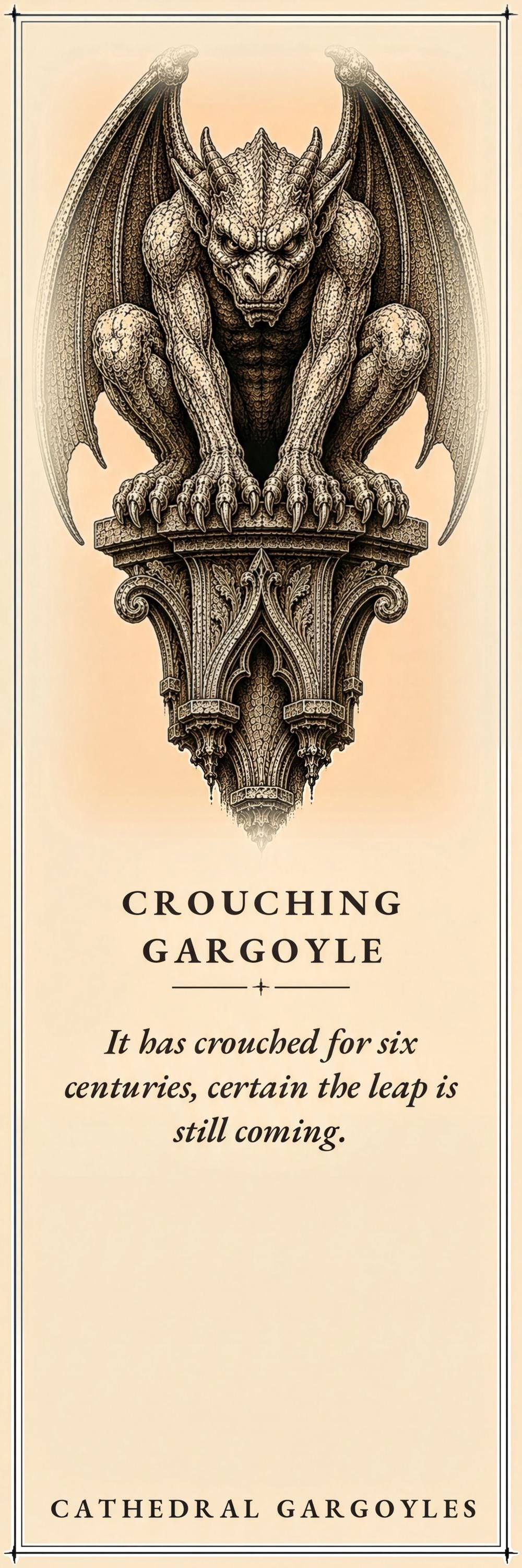 Cathedral Gargoyles Cathedral Sentinels Bookmark | Dark Academia Gargoyle Bookmark | Standard or Magnetic Page Marker
