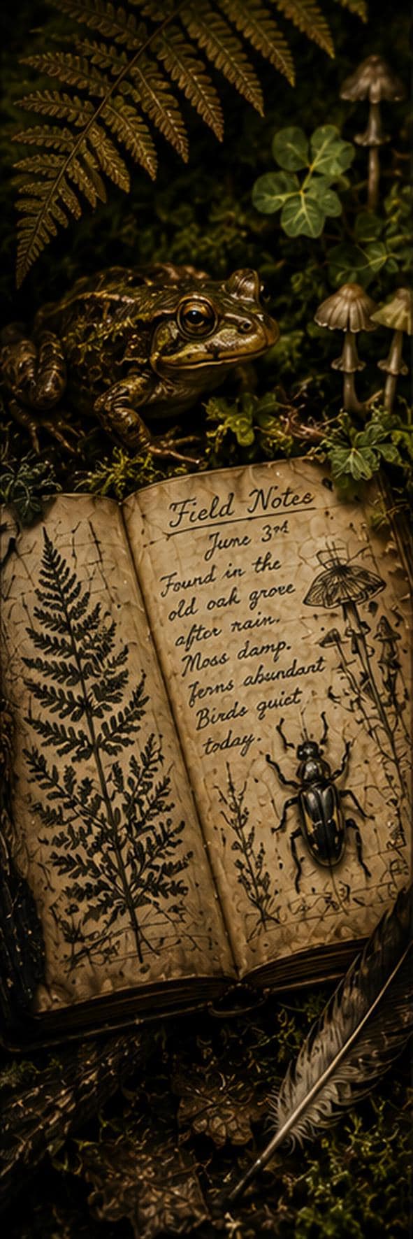 Moss & Mushroom Study Bookmarks | Goblincore Forest Floor | Printable Page Markers, Book Lover Gift