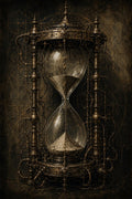 Hourglass, Biomechanical Phone Wallpaper | Dark Academia Lock Screen | Steampunk Sci-Fi Digital Download