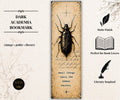 Gothic Academia Bookmark | Beetle Moon Skull, Black Gold Occult Symbolism, Dark Reader Gift