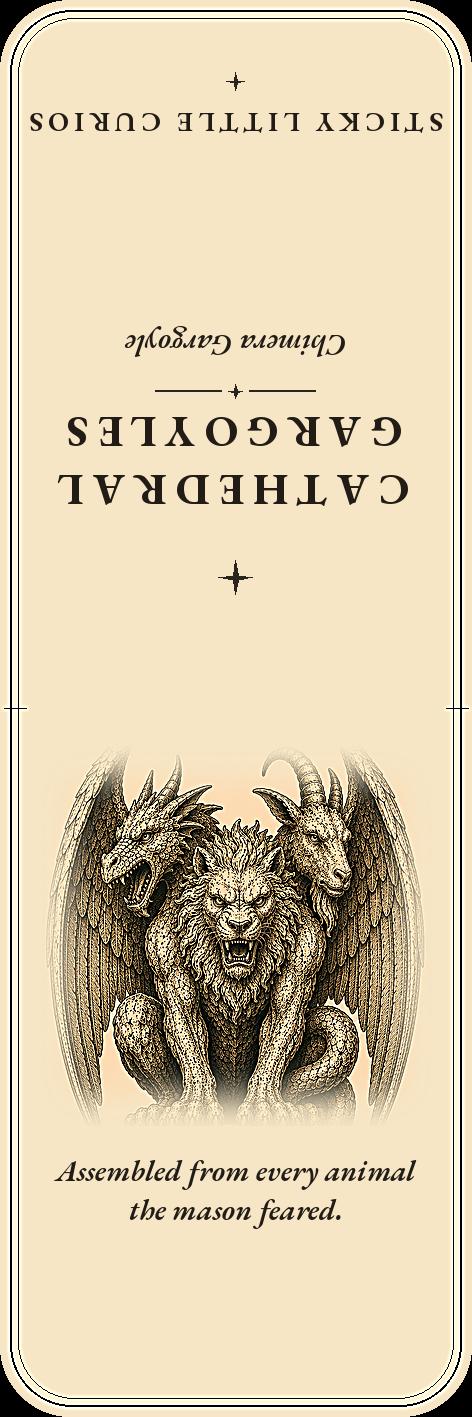 Cathedral Gargoyles The Guardians Bookmark | Dark Academia Gargoyle Bookmark | Standard or Magnetic Page Marker