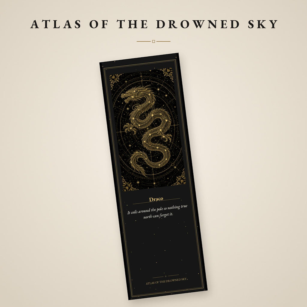 Atlas of the Drowned Sky Printable Bookmarks | Constellation Art, Gold Linework | Dark Academia Night Sky | Digital Download