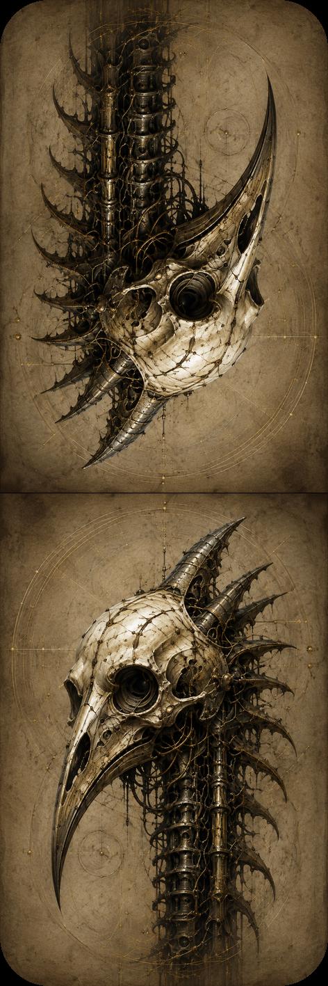 Ravens & Bird Skulls Biomechanical Bookmark | Dark Academia Gothic | Magnetic Page Marker | Anatomical Art for Book Lovers