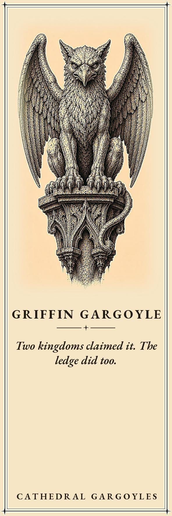 Cathedral Gargoyles The Guardians Bookmark | Dark Academia Gargoyle Bookmark | Standard or Magnetic Page Marker