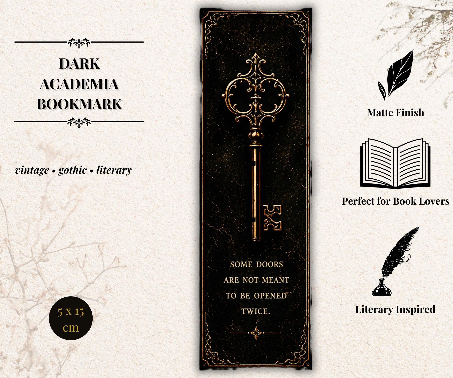 Gothic Academia Bookmark | Beetle Moon Skull, Black Gold Occult Symbolism, Dark Reader Gift